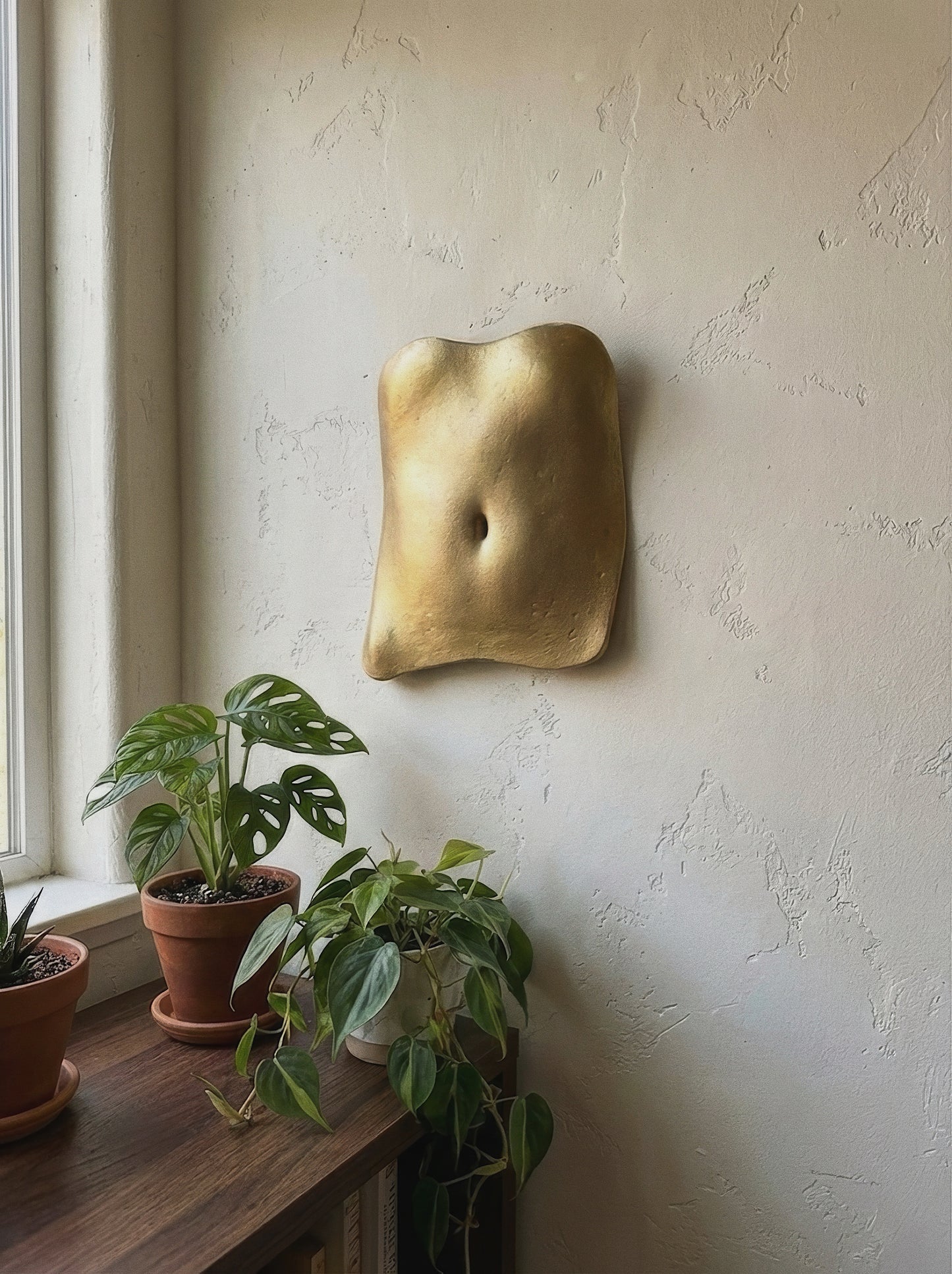 “Golden Belly” - Rustic Resin Art Piece, 1 of 1